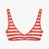 Top bikini w paski z okrągłym dekoltem Top bikini w paski z okrągłym dekoltem