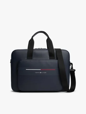 Torba na laptopa z charakterystycznym paskiem