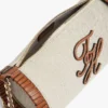 Torba z lnu z monogramem i łańcuszkowym paskiem Torba z lnu z monogramem i łańcuszkowym paskiem
