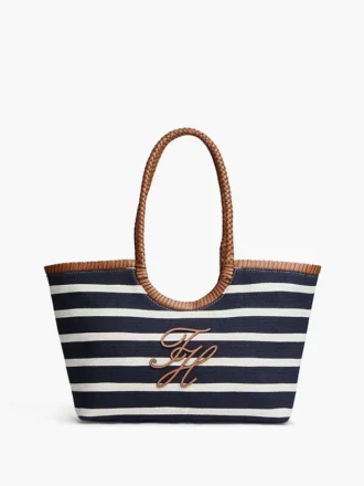 Torba z monogramem i paskami w stylu bretońskim
