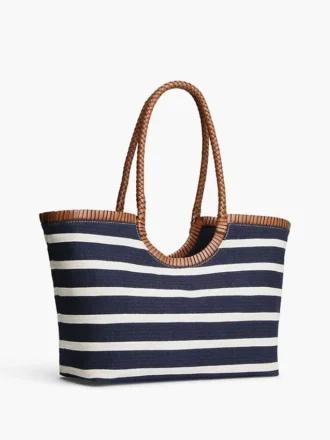 Torba z monogramem i paskami w stylu bretońskim