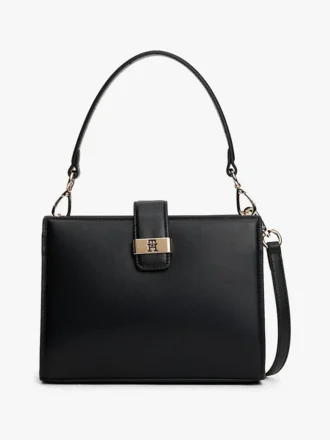 Torebka typu mini satchel z zapięciem z monogramem