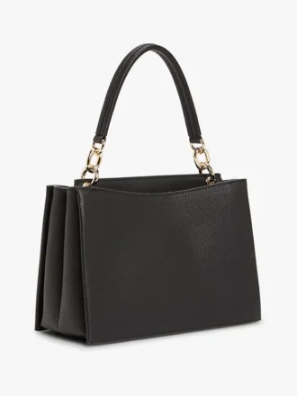 Torebka typu satchel z monogramem i zapięciem
