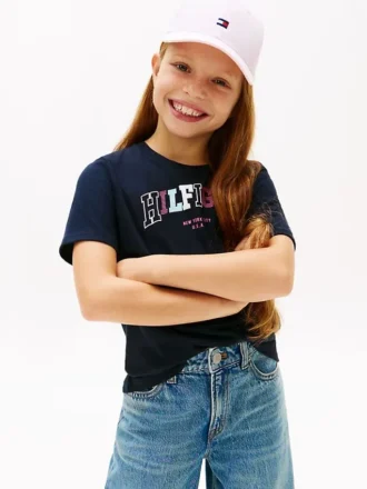 Wielobarwna koszulka dziecięca z logo Hilfiger