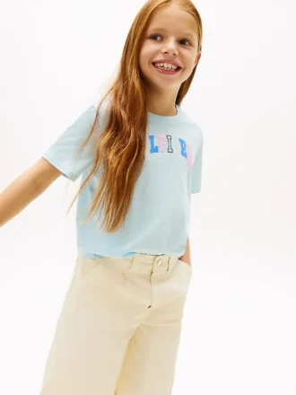 Wielobarwna koszulka dziecięca z logo Hilfiger