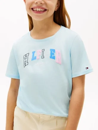 Wielobarwna koszulka dziecięca z logo Hilfiger