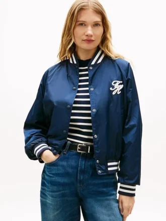 Wodoodporna kurtka bomberka w stylu varsity