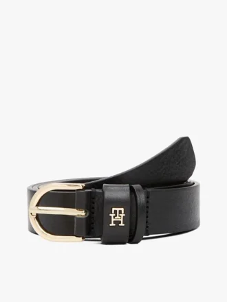 Wąski skórzany pasek z monogramem