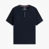 Zamszowa koszulka nocna z dekoltem Henley Zamszowa koszulka nocna z dekoltem Henley