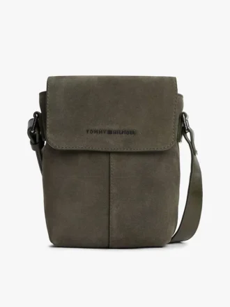 Zamszowa torba crossbody z klapką