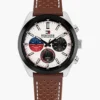 Zegarek chronograf z paskiem skórzanym 40 mm Zegarek chronograf z paskiem skórzanym 40 mm