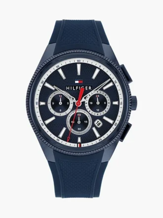 Zegarek z podwójnym czasem i silikonowym paskiem 43 mm